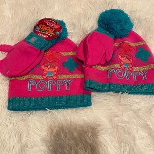 Little girls skull cap & mittens
